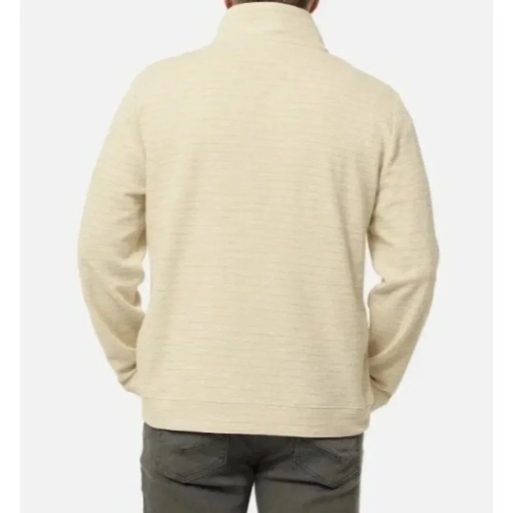 NWOT Dockers Men's M Beige Quarter-Zip Sweatshirt Cotton/Poly Blend Casual M0063